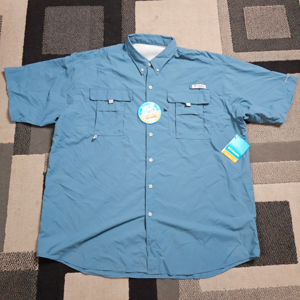 Columbia PFG Bahama II Shirt Mens 2XT Blue NWT FT7047-407
